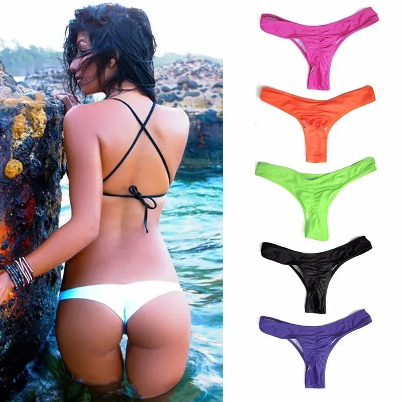 Sexy tanga bikinis dno Ženy brazílske plavky biele čierne plavky bikiny nohavičky cheeky tangé bikiny spodky plávajúce kmene