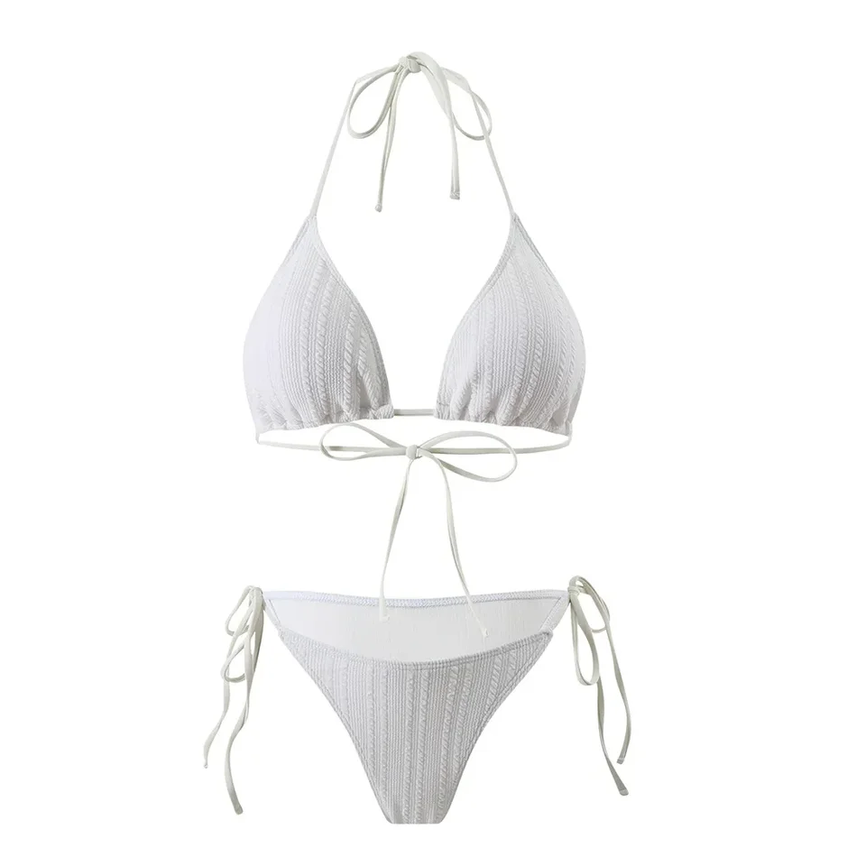 Sexy tangé bikiny 2024 Ženy plavky Žena plavky trojuholníka Micro Bikinis Set brazílska plážová nosenie plavky biquini biela