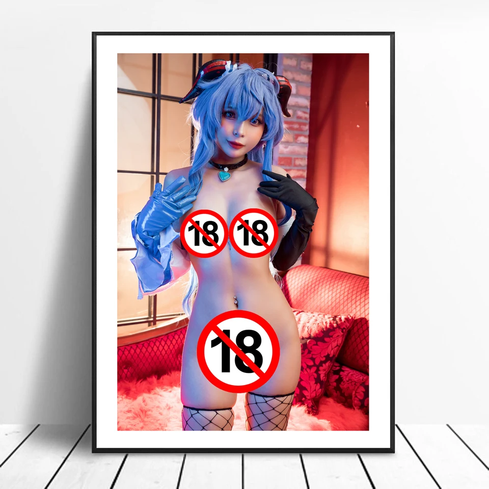 Sexy ázijské dievča nahý ganyu succubus erotický cosplay kundičky a výtlačky nástenné umenie plátno maľby domov obývacia izba dekor