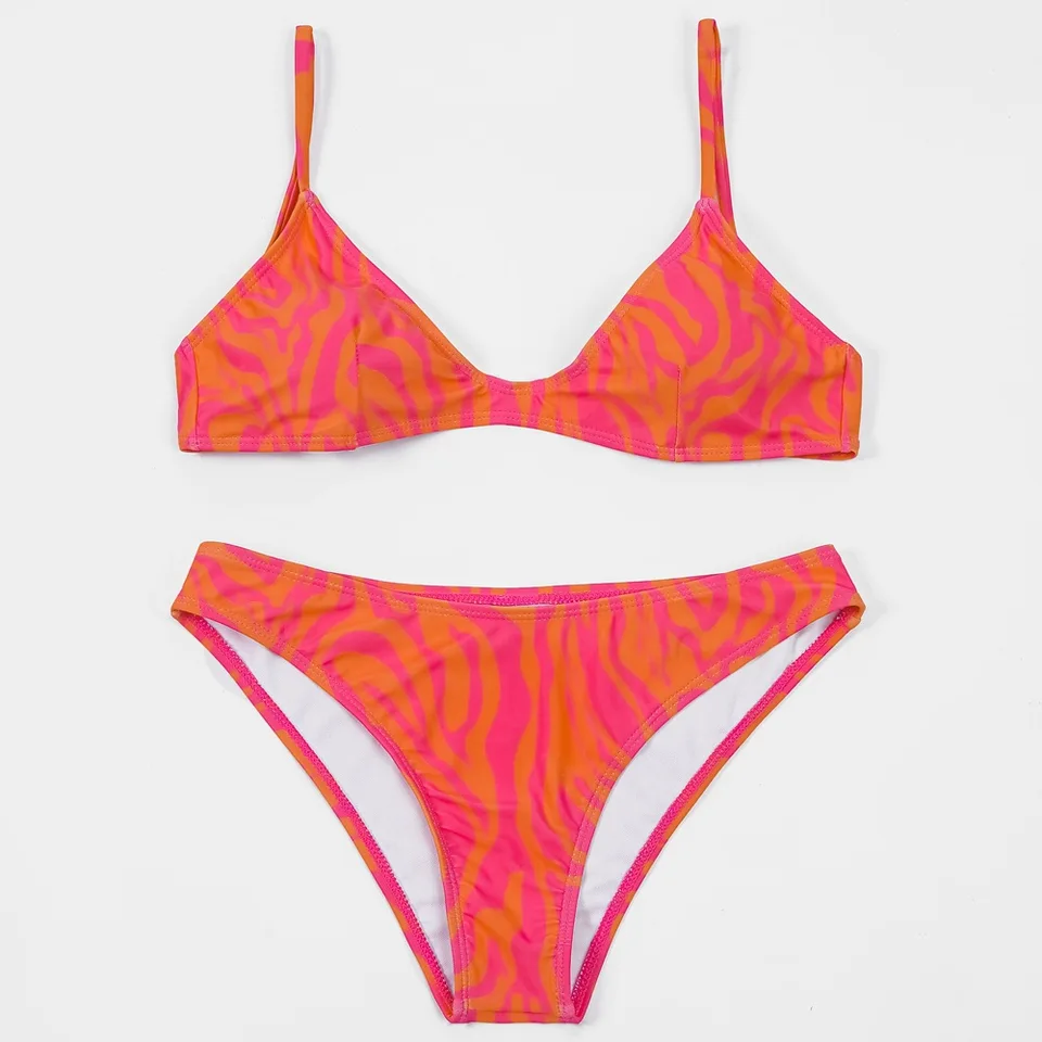 Sexy červené leopardové bikiny súprava pre ženy brazílske plavky Push-up Polkované podprsenky Dva kusy plavky plážové oblečenie plavky