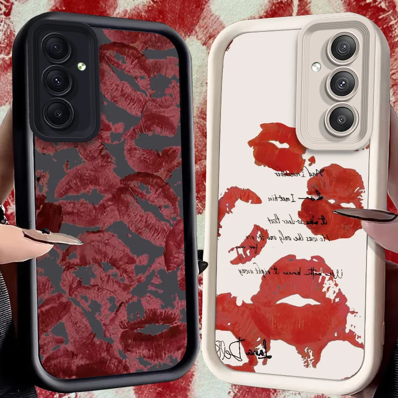 Sexy červené pery pre Samsung Galaxy A73 A72 A71 A55 5G A54 A52 A52S A51 4G A31 A30 A3 A24 A23 A22 A21S A20S A20 A20 A20 A14 A14 A13 A13