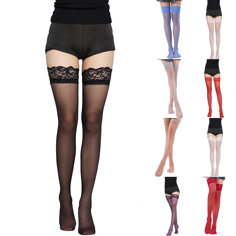 Sexy čipkové pančuchy Ženy stehenné koleno ponožky Čierne tenké legging lolita stehno High FishNet Panceps gotické punkové dlhé ponožky elastické
