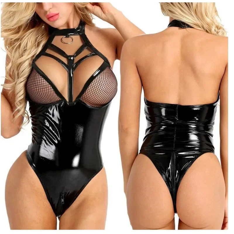 Sexy šaty lak kožená súprava erotická kusová šnúra kozmetické oblečenie spodná bielizeň Sexy sexy kostým