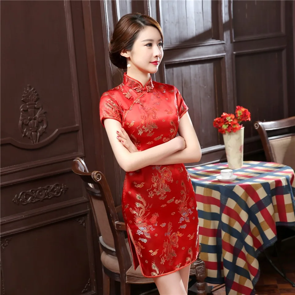 Sexy šaty vintage letné šaty pre ženy qipao dámske oblečenie móda móda Elegantný etnický štýl čínsky štýl cheongsam