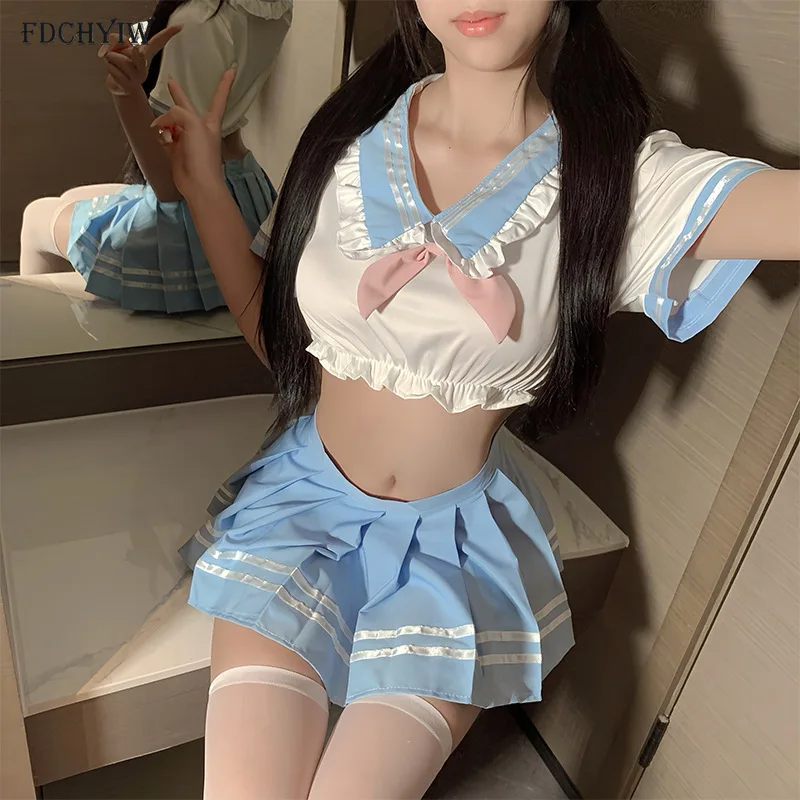 Sexy škola kvetina sladké roztomilé JK Uniforma pokušenie Cosplay kawaii študent špičková minisukňa sada anime spodné prádlo Exotické kúzlo kostým