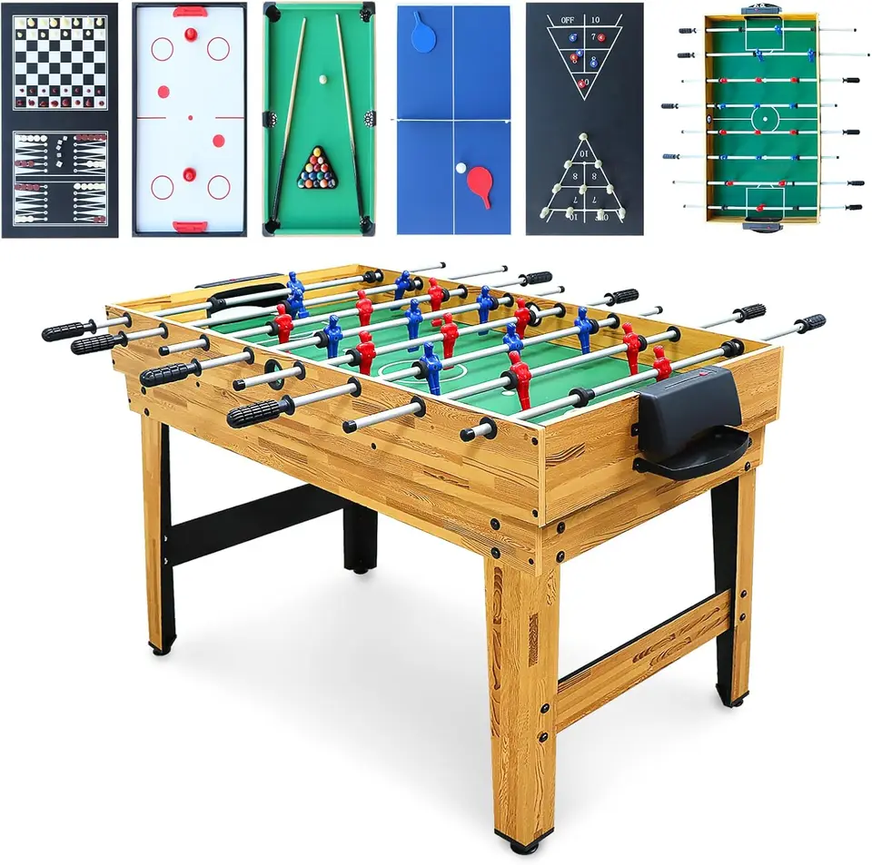 Seydrey 8-v-1 Combo Game Table Set pre domov, herňu, priateľov a rodinu s hokejom, foosball, bazén, shuffleboard, ping pong,