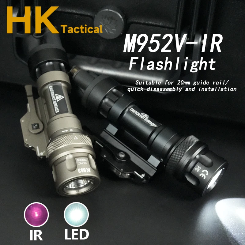 SF Metal M952V IR Illuminátor taktické baterky M952V LED strobe Scout Light QD základná držiak 20 mm picatinny Rail Lovecká lampa