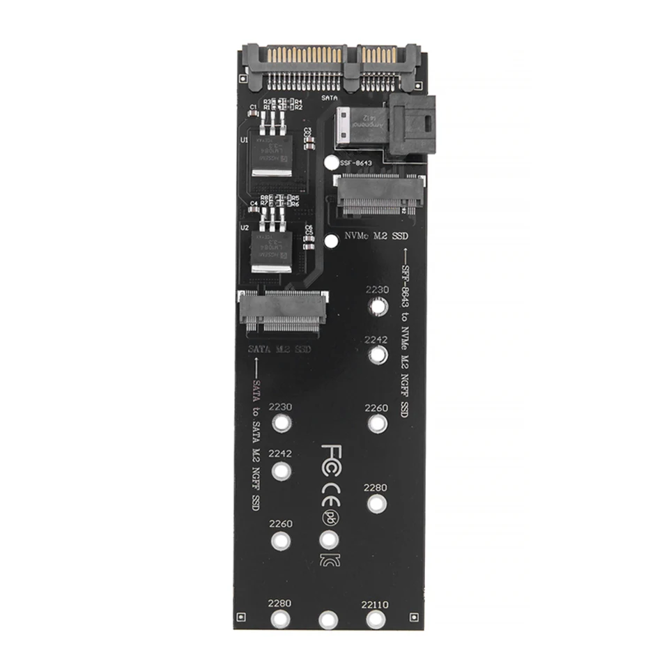 SFF-8643 až M.2 U2 Kit NGFF M-Key to Slimline SAS NVME PCIe 22pin SATA Adapter SSD Converter FIT FIT FIL FIL FIL FIL FILD