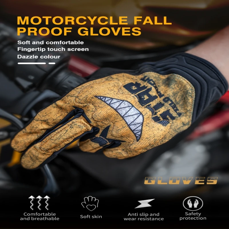SFK Motocyklové rukavice s plným prstom preteky jazdné vybavenie príslušenstvo Anti-Slip Wear-rezistentné na ochranu dotykovej dotykovej obrazovky