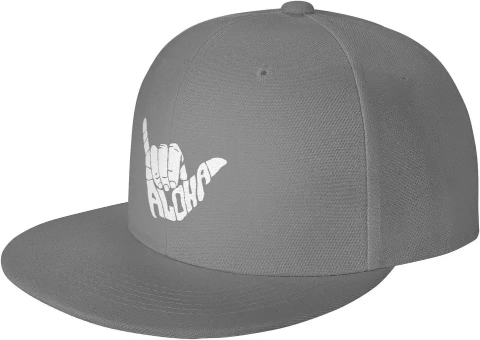 Shaka Aloha Hawaii Hats Plat Bill Visor Classic Trucker Hat Nastaviteľný okraj Trendy Trendy Baseball Čierny