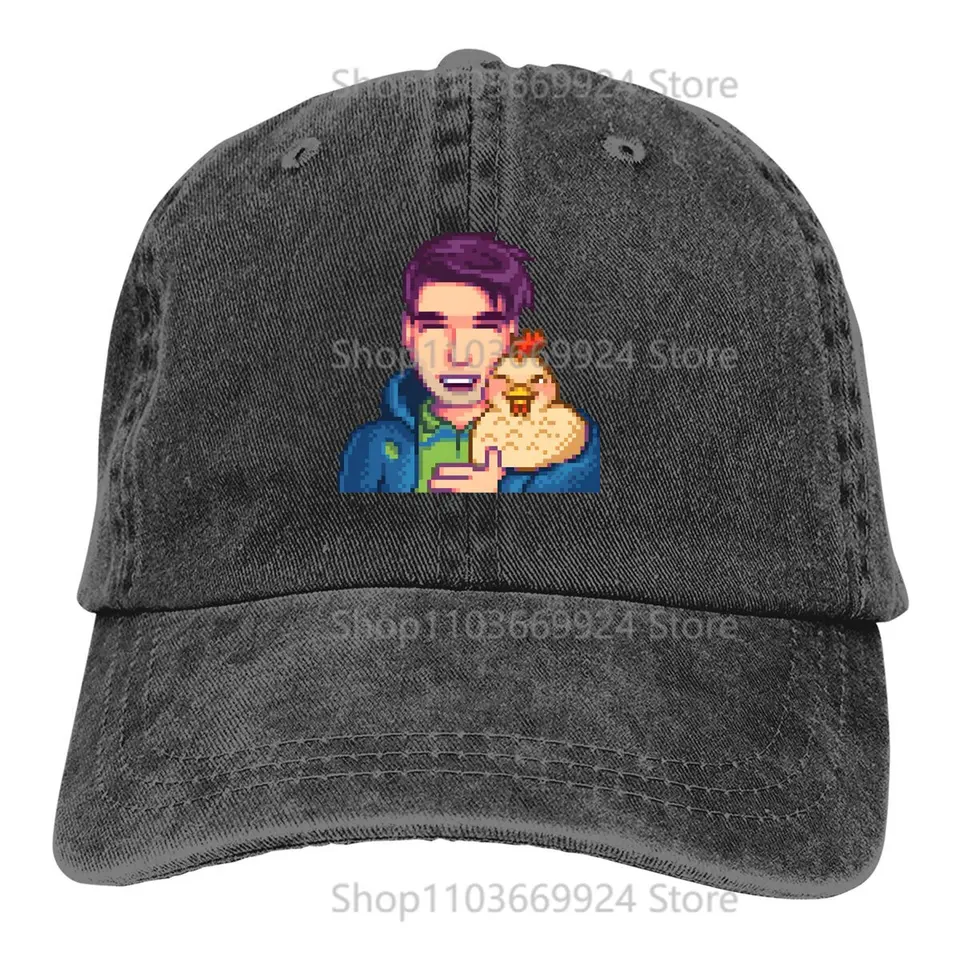 Shane a Chicken Stardew Valley Game Multicolor Hat vrchol Dámske čiapky Prispôsobené klobúky na ochranu vŕb