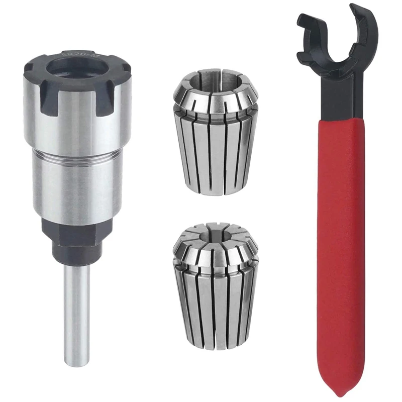 SHANK ROUTER BIT COLLES COLLET Extension Chuck Converter Adapter, konvertovať 1/2,1/4-palcový stopka s bit s ER20 Spring Collet