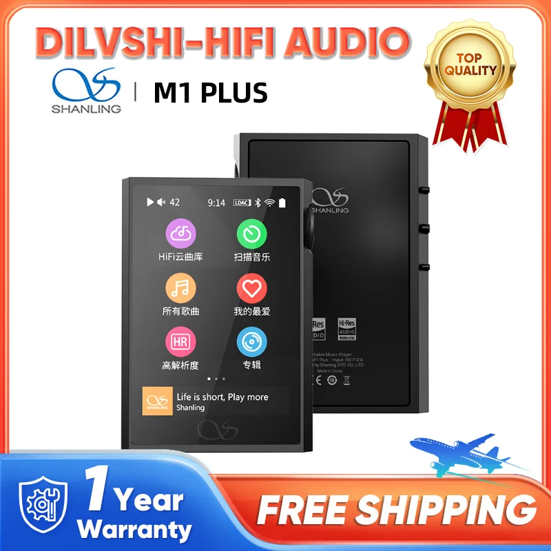 Shanling M1 Plus Hi-RES Hudobný prehrávač Prenosný MP3 ES9069Q DAC DUAL SGM8262 AMP DSD512 Bluetooth 5.2 LDAC WiFi DLNA Airplay príliv