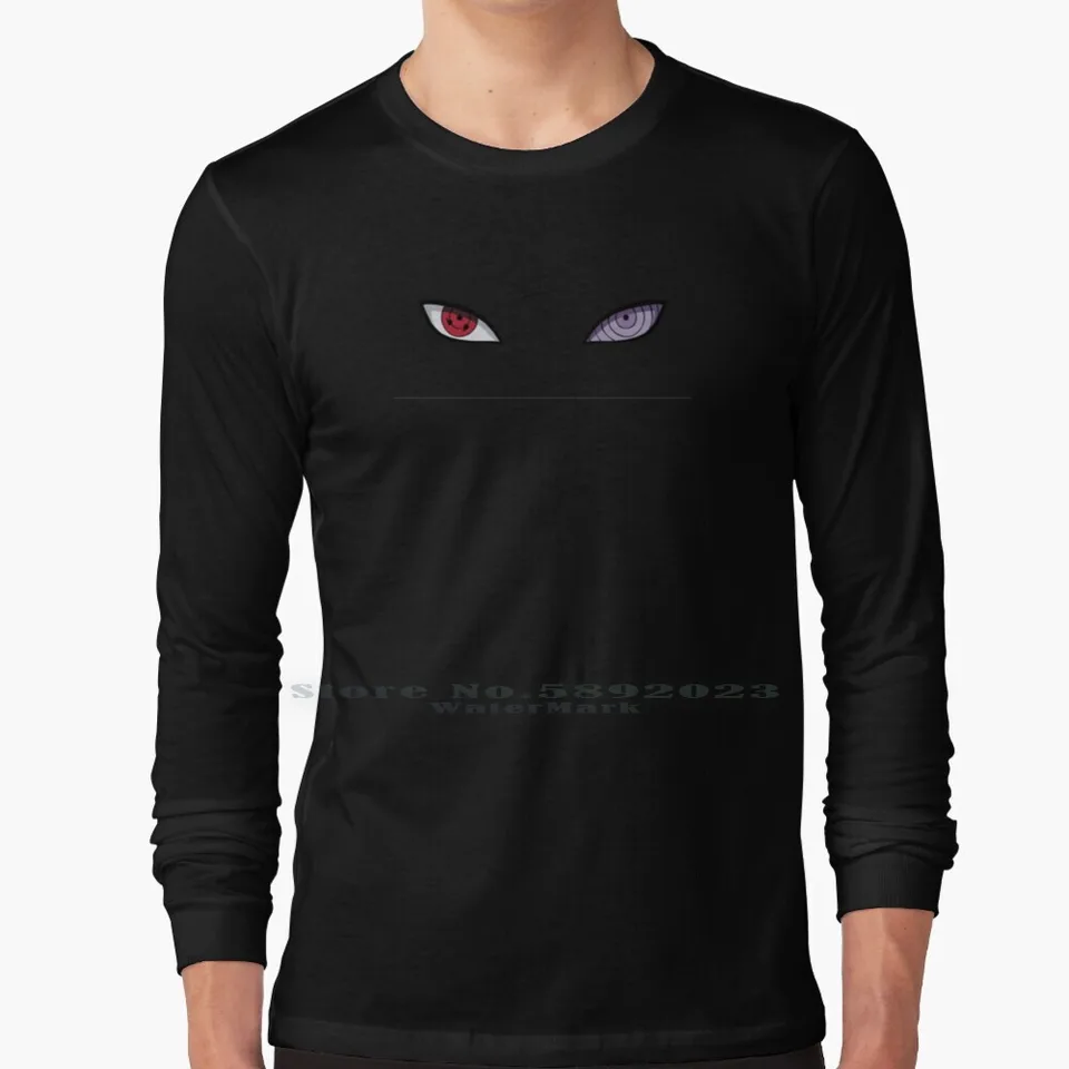 Shareingan Eyes 100% bavlnená s dlhým rukávom tričko Shonen Japan Anime Cloud Videohra Red Shareingan Tee s krátkym rukávom s dlhým rukávom