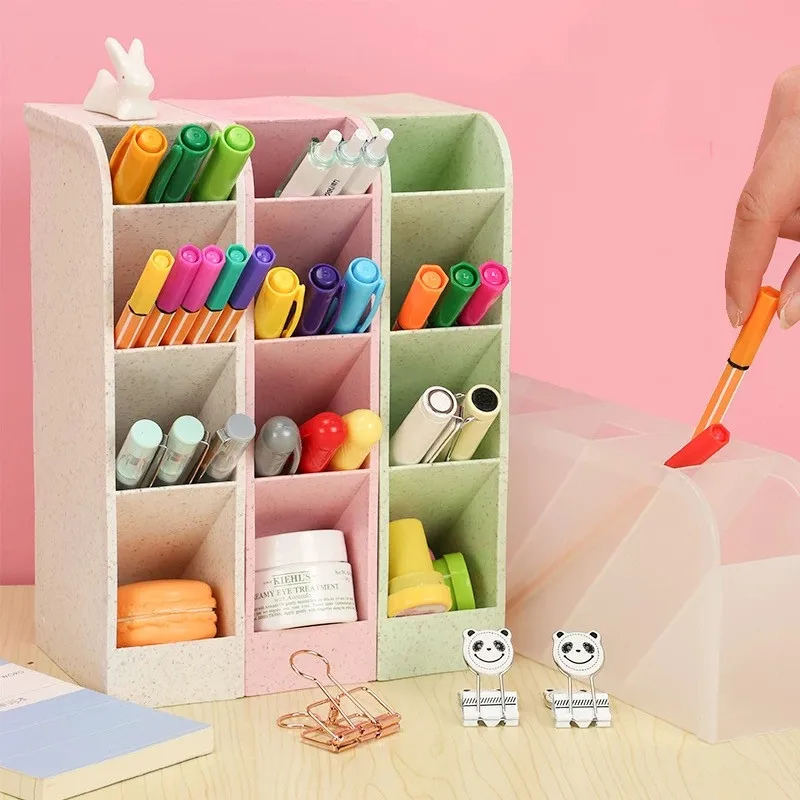 Sharkbang stolové pero držiak ceruzka ceruzka make -up úložný box kawaii veľkú kapacitu organizátor stolových pracovných miest pre školské kancelárske potreby