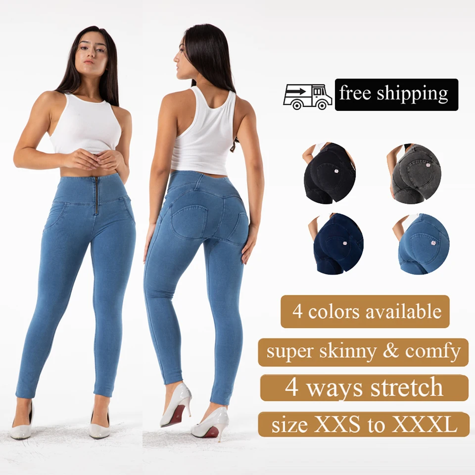 Shascullfites melody džínsy push Up Woman Homme Skinny High pás zadok Liffting Jeans Denim výťah korisť Sexy dámy