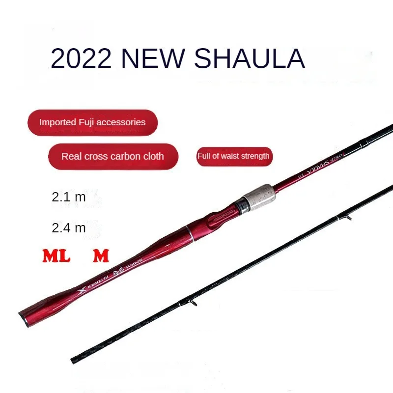 Shaula Ultrallight Casting Spinning Fishing Rod, 2 úseky, 2,13 m, 2,4 m, XF Action Baitcasting Rod for Bass and Pike Fishing