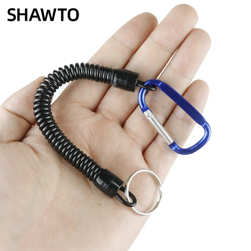 Shawto 5pcs taktické zasunuteľné pružinové elastické lano bezpečnostné prevodové vybavenie Nástroj na turistické kempingy proti Lost-lost telefónu Kľúčové rybárske šnúrky