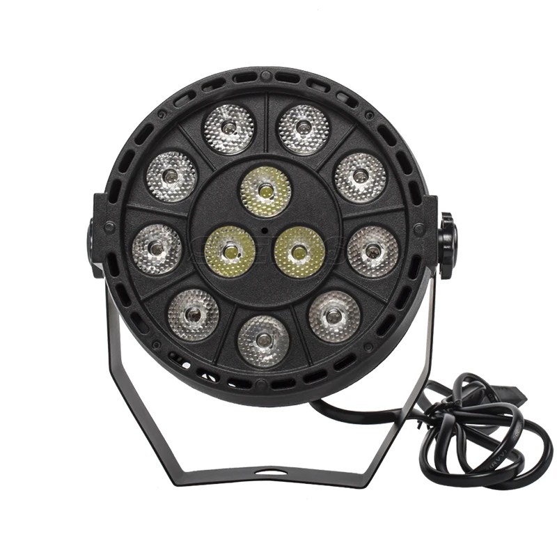 Shehds Mini LED ploché par 12x3w RGBW 4 farebné umývacie osvetlenie pre DJ Party Club Disco 8 kanálov DMX 512 Master/Save Stage Light