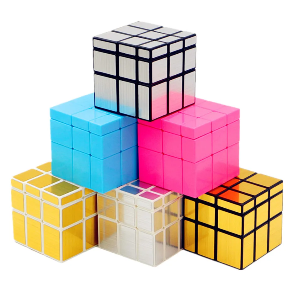 Shengshou 3x3 Mirror Magic Cube Professional 3x3x3 Gold & Silver Cubo Magico Puzzle Speed ​​Classic Hračky