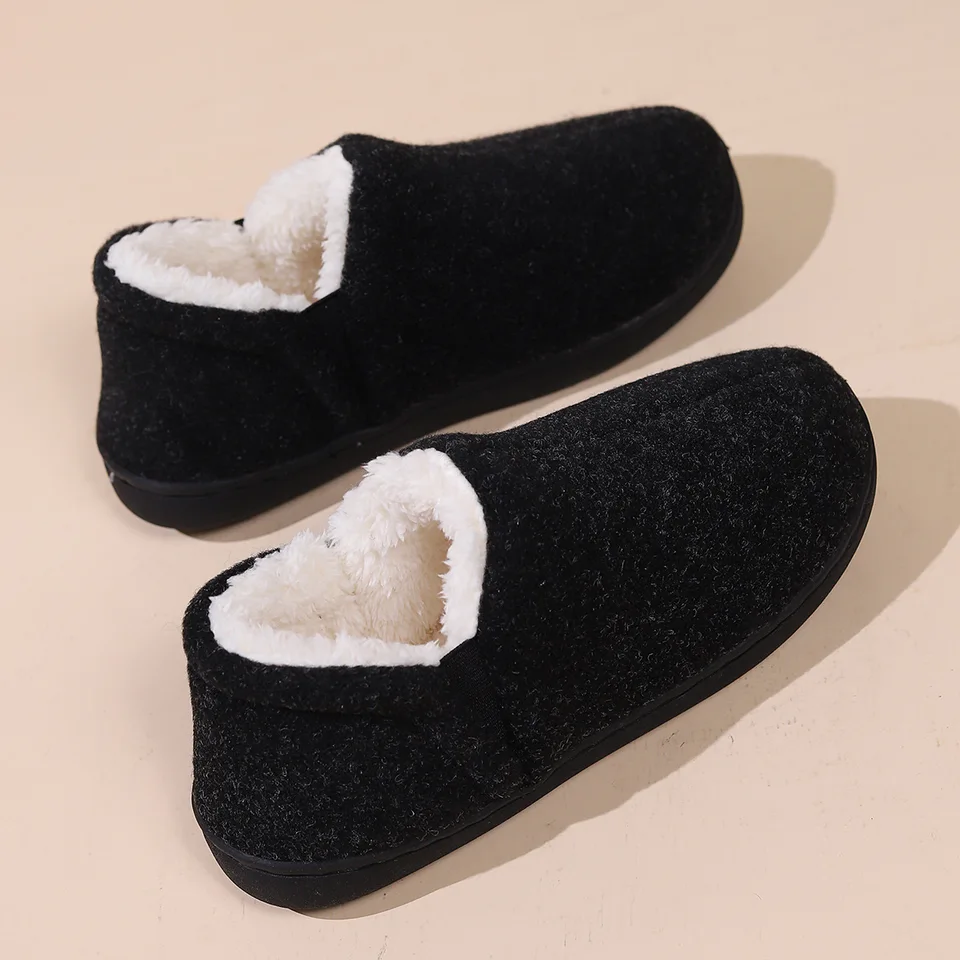 SheValues ​​Pánsky fuzzy dom bavlnené papuče zimné kryté teplé bavlnené topánky s pamäťou pena unisex náhodné kožušinové snímky