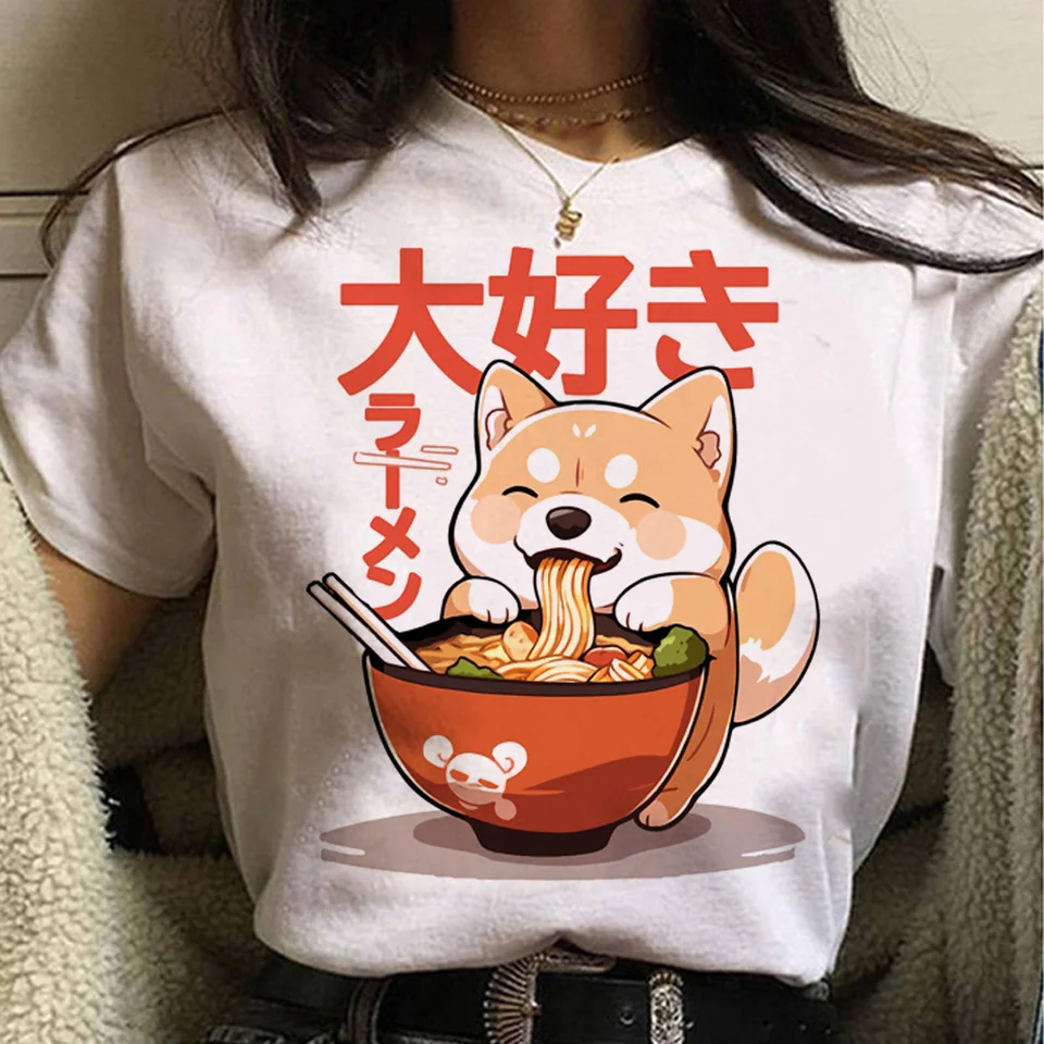 Shiba Inu tričká Ženy letné manga grafické tričko dievča na streetwear anime oblečenie