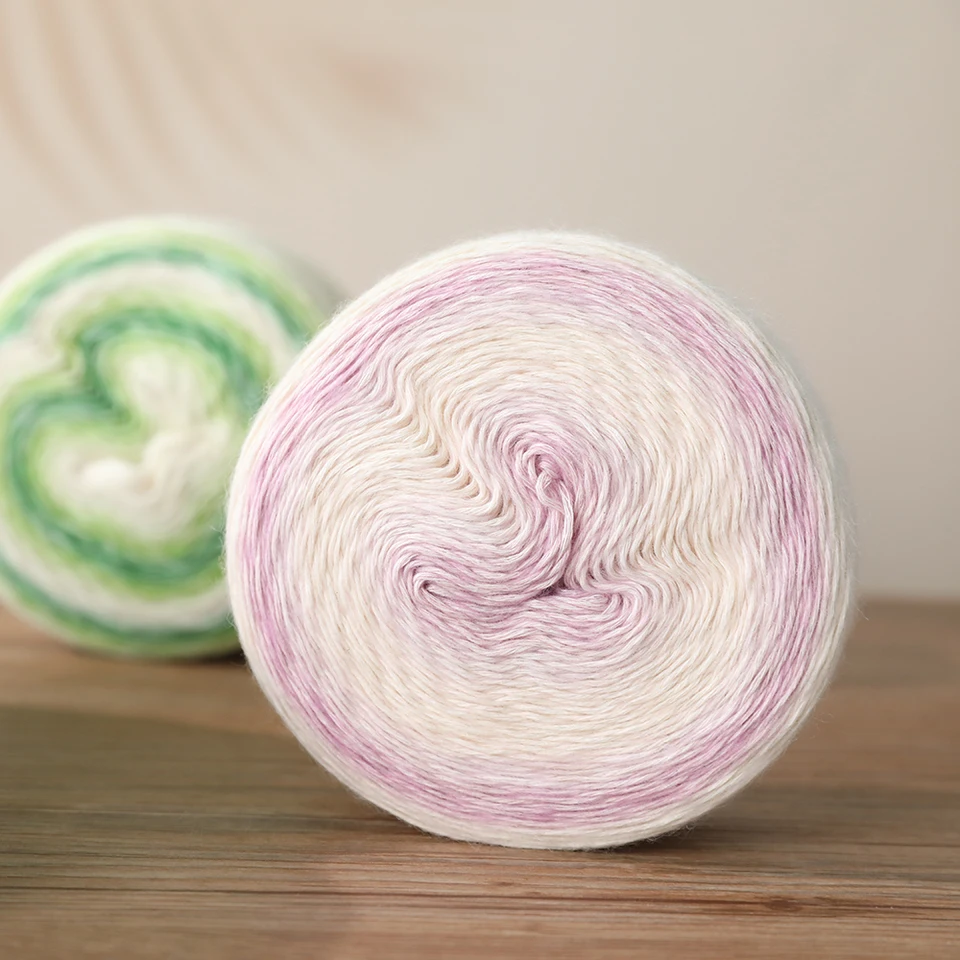 Shike Gradient Cotton Yarn Jeseň a zimná ruka pletenie vlnená čiara háčkovaný sveter šatky odev DIY 150 g/guľa