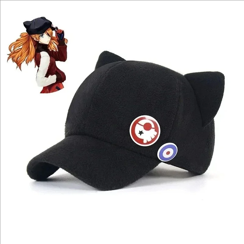 Shikinami Asuka Rangure Cat Ear Eva Hat Dievčatá Roztomilý čiapka anime baseball čiapky Cosplay Langley Soryu Accessories Party