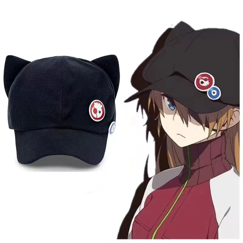 Shikinami Asuka Rangure Cat Ear Eva Hat Dievčatá Roztomilý čiapka anime baseball čiapky Cosplay Langley Soryu Accessories Party