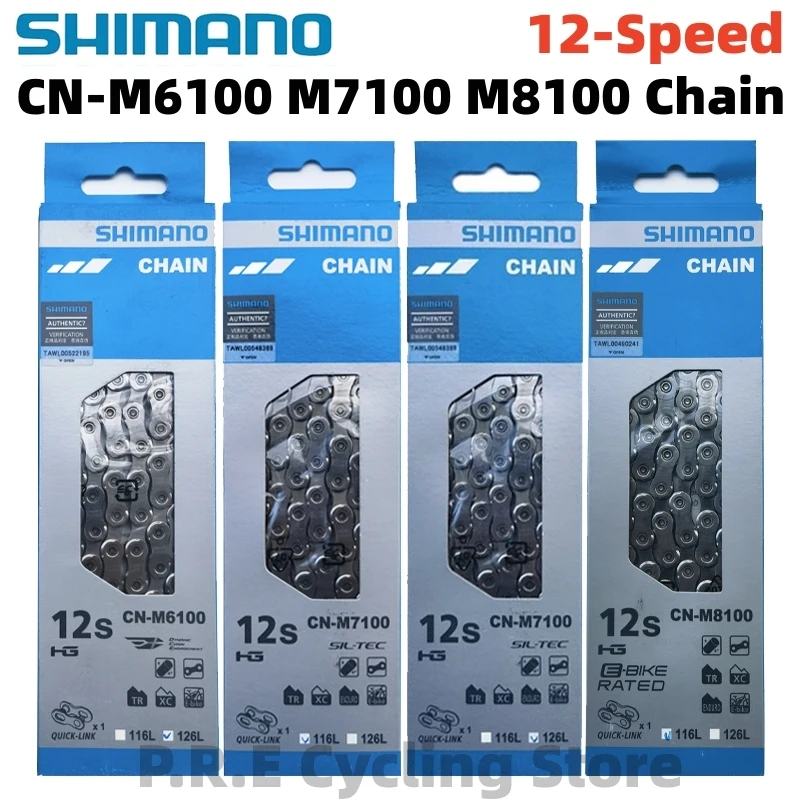Shimano 12-stupňový reťazec bicyklov Deoer SLX XT Series CN-M6100 M7100 M8100 Reťazový horský bicykel 116L 126L reťaz s rýchlym odkazom