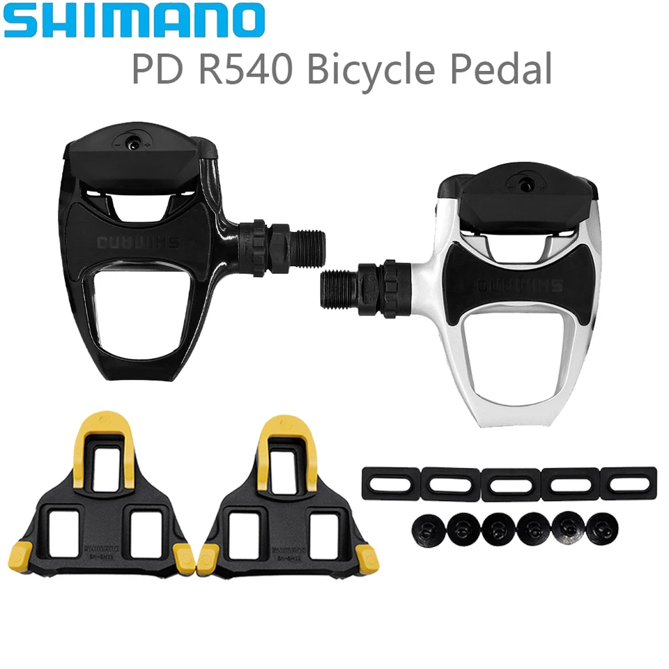 Shimano PD R540 Cesta Bike Pedál pre cestné štrkové bicykle Self-Locking SPD-SL Svetlo-váha bicykla strieborná čierna pedál Originálne diely