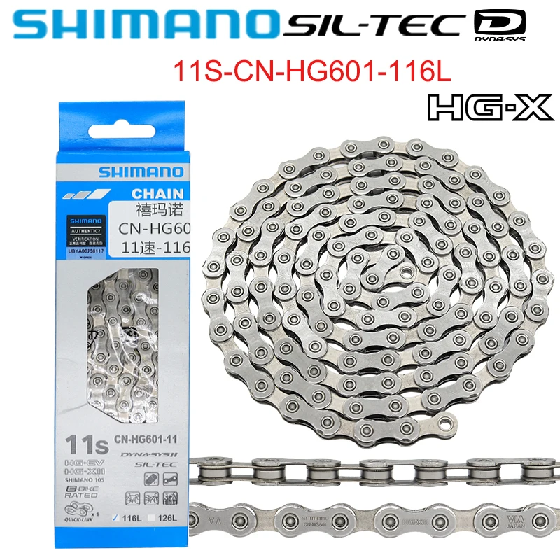 Shimano SIL-TEC CN-HG601 MTB Bicykel reťazec 11 Speed ​​Dyna-SYS11S 116L LINK pre Deore XT M8000 M7000 HG701 HG601 Bicykel