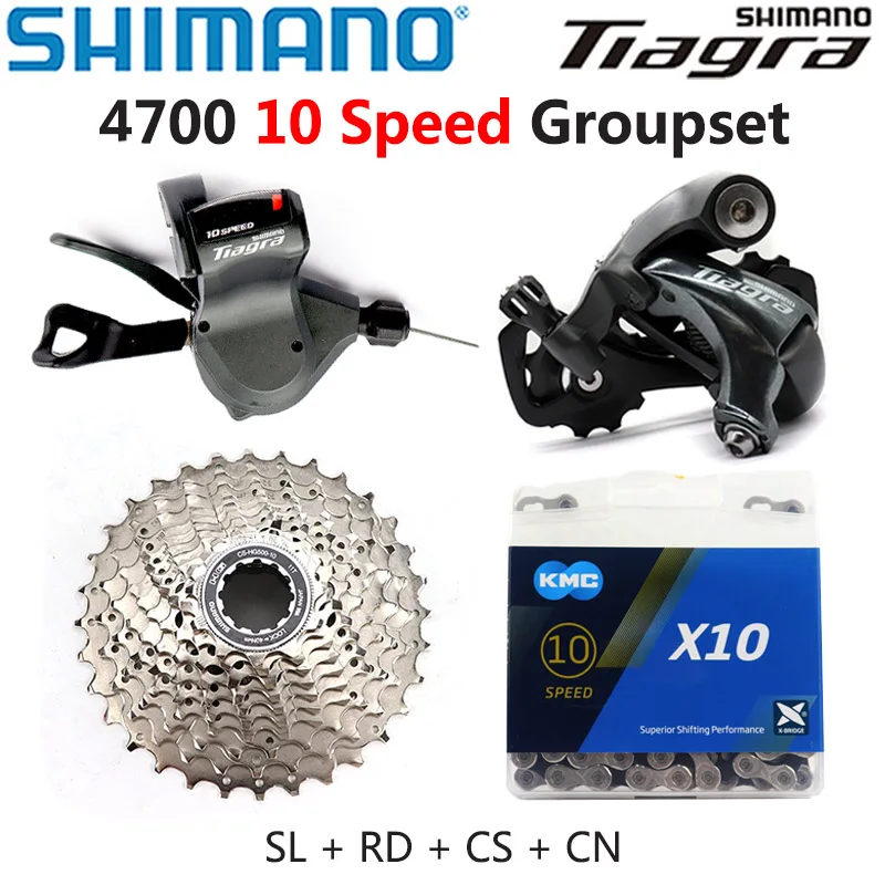 Shimano Tiagra 10 Speed ​​4700 Groupet Cassette Chain Retiaz zadná prehadzovacia radnica pre cestné bicykle na bicykli