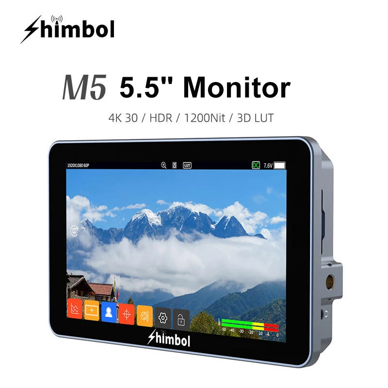 Shimbol M5 5,5 palca 3D LUT Touch Screen 4K Monitor 1200NIT Vysoký jas na monitore poľa kamery DSLR