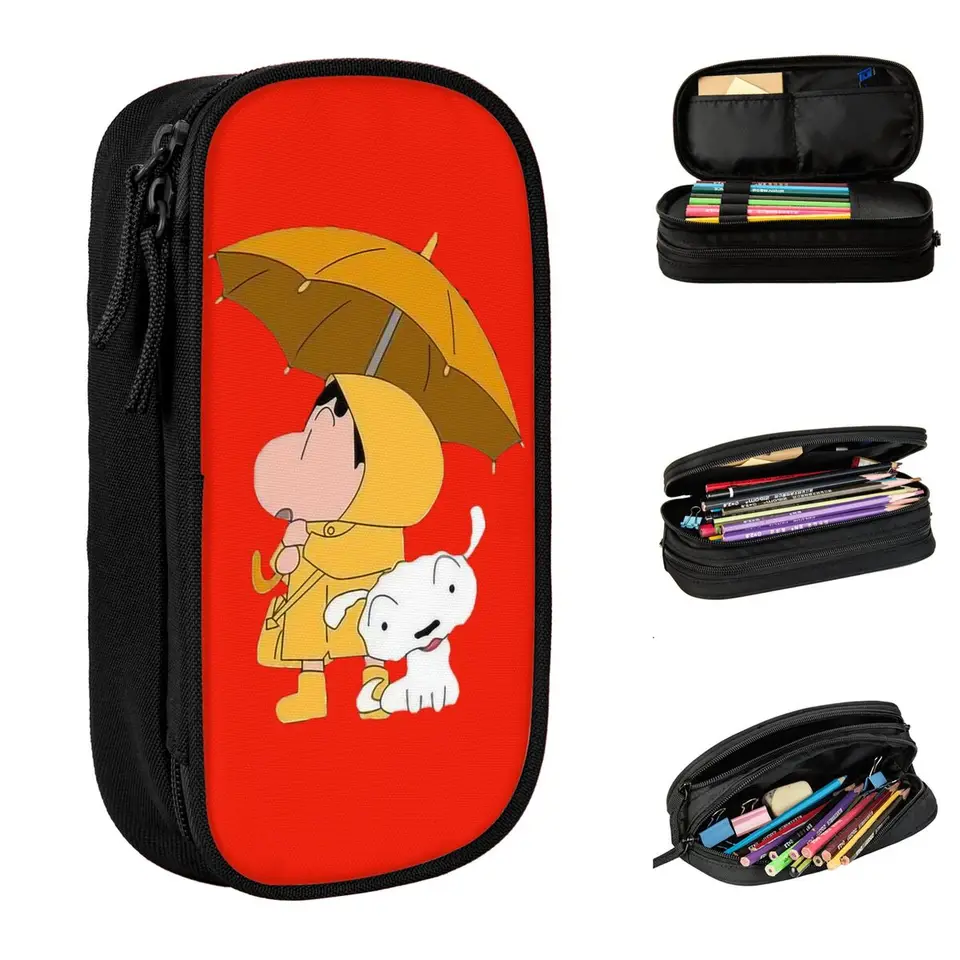Shinchan & Shiro Peruzka Case Crayon Shin-Chan Penka puzdro Pen Deti Veľká kapacita ceruzka vrecká Školské potreby Darčekové potreby