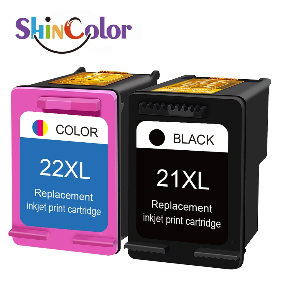 Shincolor pre HP 21 22 XL 21XL 22XL Color Reasured Atrament Ink Atrament Cabtridge pre tlačiareň HP 3940 3920
