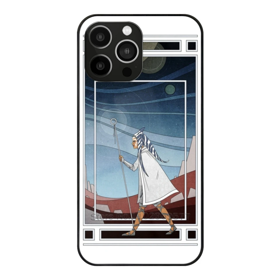 Shine Glass puzdro pre iPhone 15 14 11 12 13 Pro Max xs xs xr 6s 7 8 plus mäkká hrana Ahsoka Ahsoka Tano SW Rebels togruta Bumper