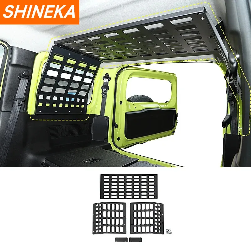 Shineka Zadné stojany pre Suzuki Jimny 2019 Up Car Trunk Expansion Rack Storage Police Doplnky pre Suzuki Jimny 2019-2024