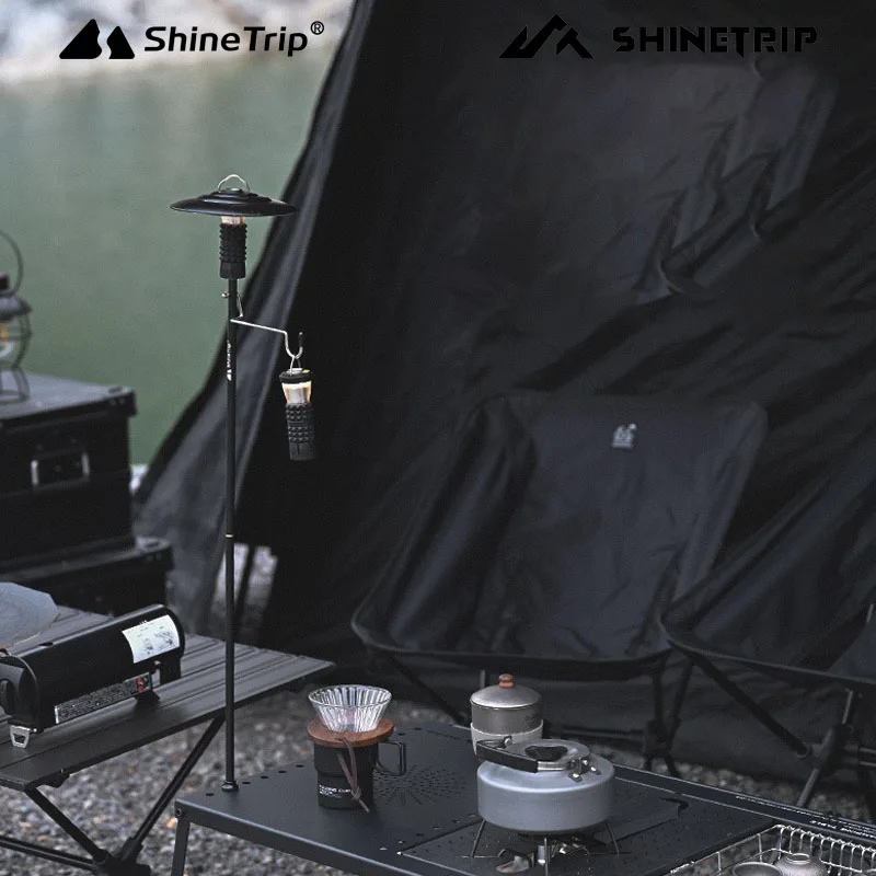 Shinetrip outdoor IGT skladací stolný stolný stojan hliníkovú zliatinu s bezplatným kombinovaným stolom odnímateľné kempingové svetlo stojan