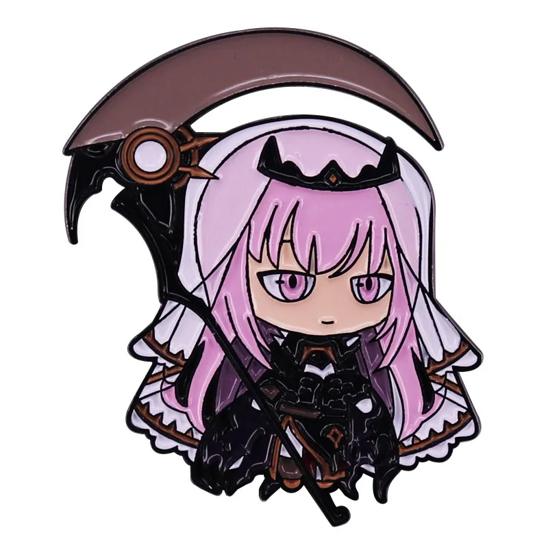 Shinigami Anime Girl Mori x Calliope Enamel Pin Cartoon Singer Music Broot Brook Pins Pins pre batohy mŕtvy Beatts Gift