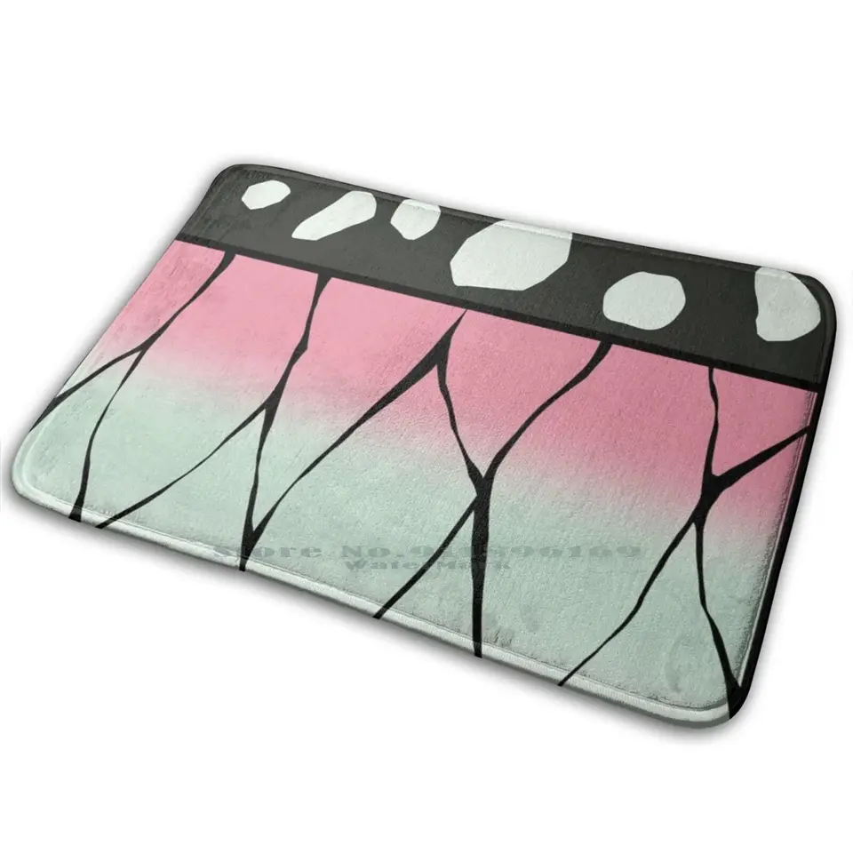 Shinobu Coat Accent Mat Rug Carpet Proti - Slip Spálňa vstupné dvere Mat Kimetsu no Yaiba Demon shinobu Kocho giyu tomioka nezuk