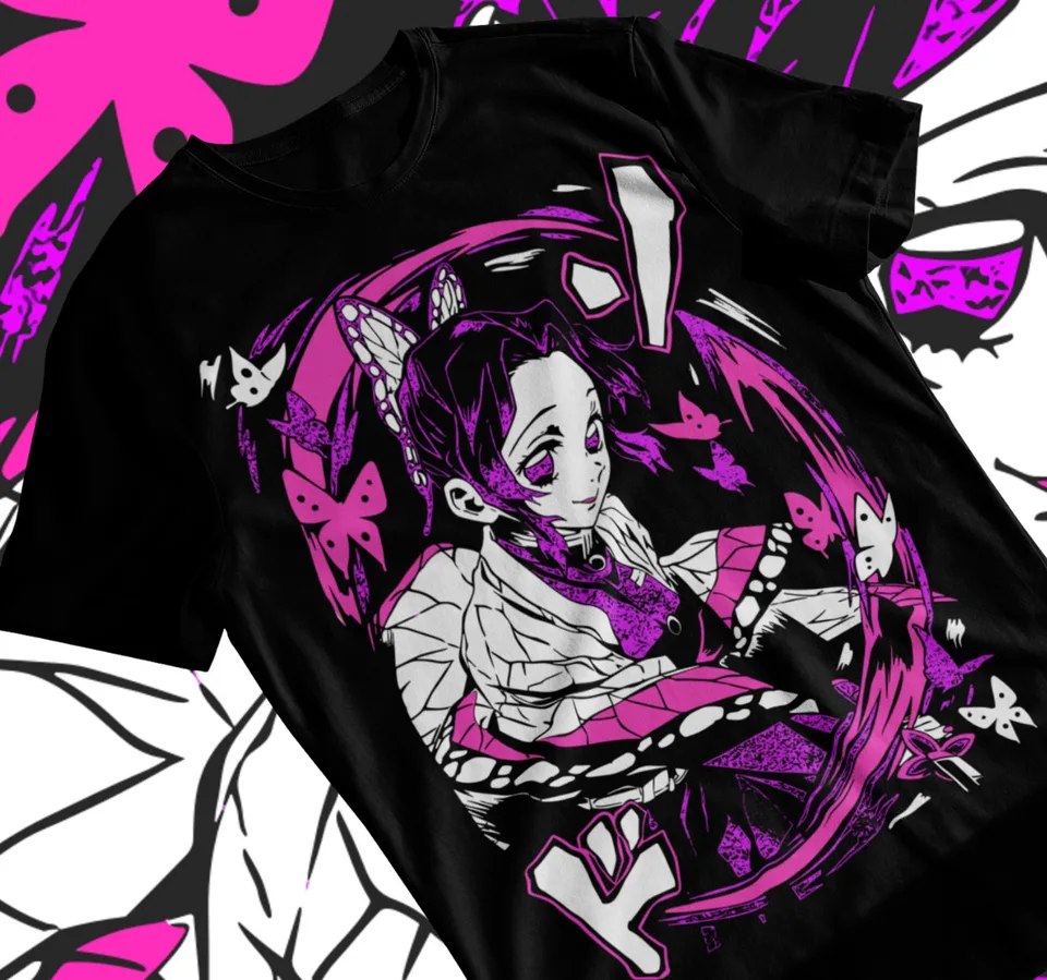 Shinobu Kocho Tričko démon Demon Slayer Kimetsu no Yaiba Design Anime Soft Tee