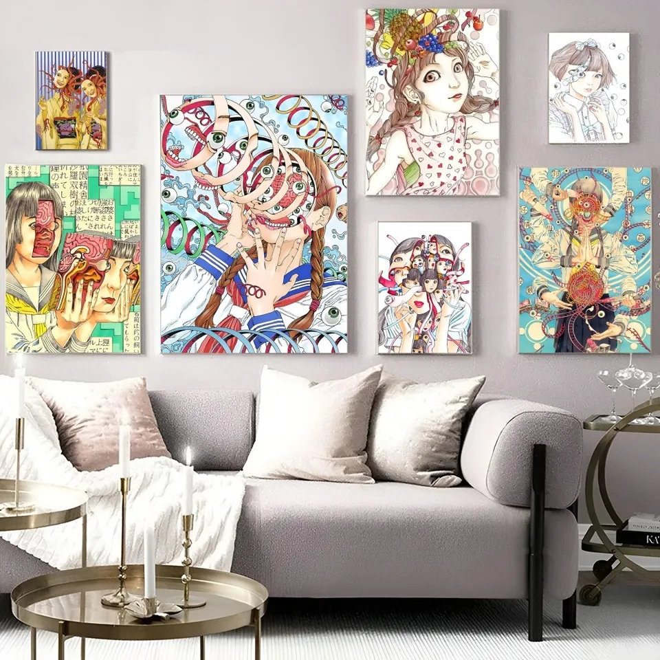 Shintaro Kago Horror Comic Comic Self-Art Art Plagát Whitepaper Výtlačky Plagáty Artwork Estetická umelecká nástenná maľba