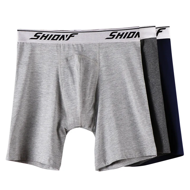 Shionf 2ks bavlnené boxer Men 9xl priedušné pánske spodné prádlo Anti-Curling Pohodlné nohavičky dlhé nohy spodky Boxery