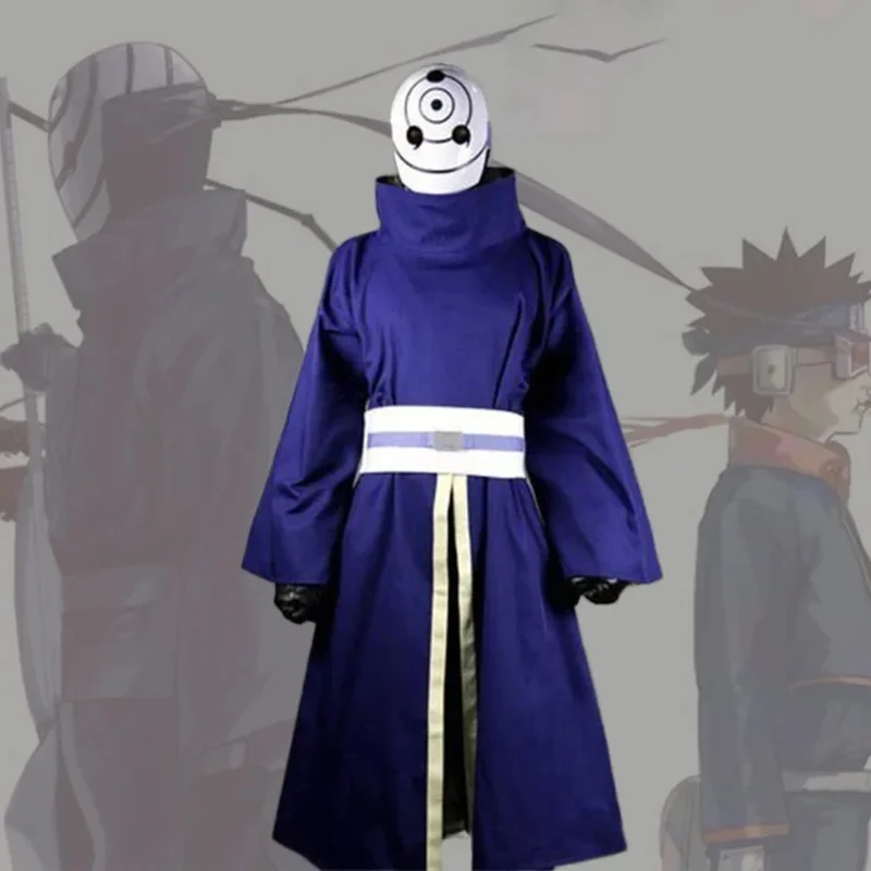 Shippuden Uchiha Obito/Madara Cosplay kostým Halloween Karneval Ninja Battle Suit Blue Kimono No Mask na mieru JS869