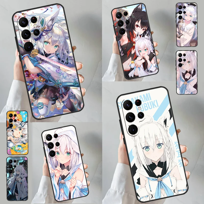 Shirakami Fubuki HoloLive Case pre Samsung Galaxy S22 S23 S24 Ultra S8 S9 S10 Plus poznámka 10 20 Kryt Ultra S20 S21 FE