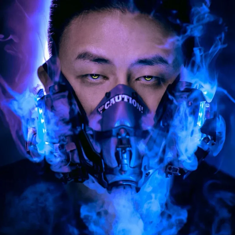 Shisha Mask Bar Concert Fajčenie masky elektronická cigareta cosplay show rekvizity Cyberpunk v štýle sviatočného večierku darček l