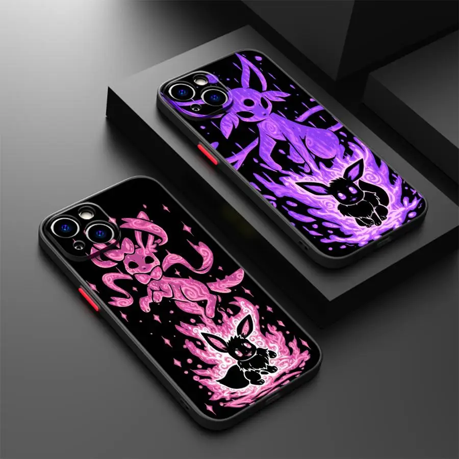 Shockproop pre iPhone 16 15 11 13 13 Mini 12 14 Pro Max Plus xr x xs 7 8 15Pro 14Plus Matte Funda Phone Cover Pokemon Cartoon