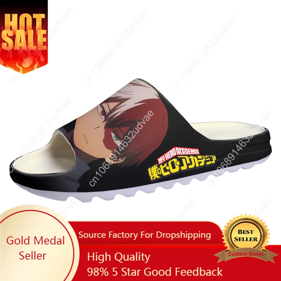 Shoto Todoroki My Hero Academia Soft Sole Sllipers Step in Home Clogs Vlastné vodné topánky