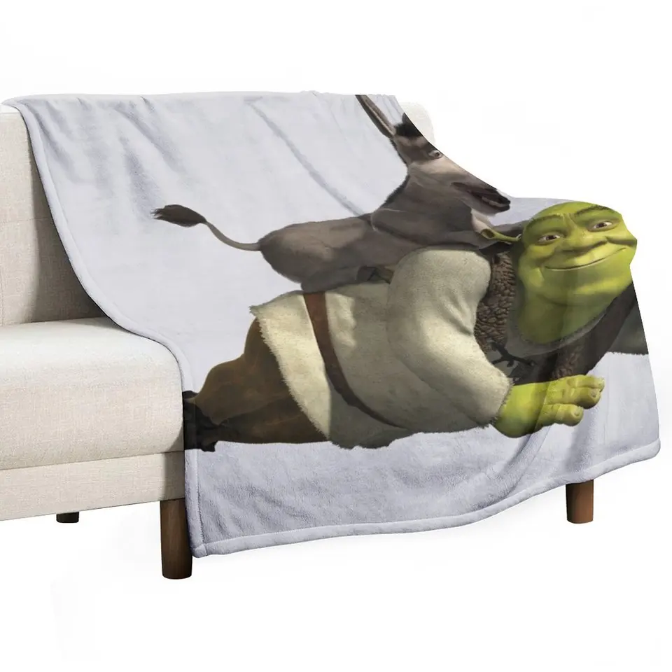 Shrek a Donkey - najlepší priatelia hádzajú prikrývky na prikrývku Cosplay Anime prikrývky